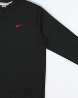 Vintage Y2K 00s Nike Embroidered V-Neck Long Sleeve Active T-Shirt - XL