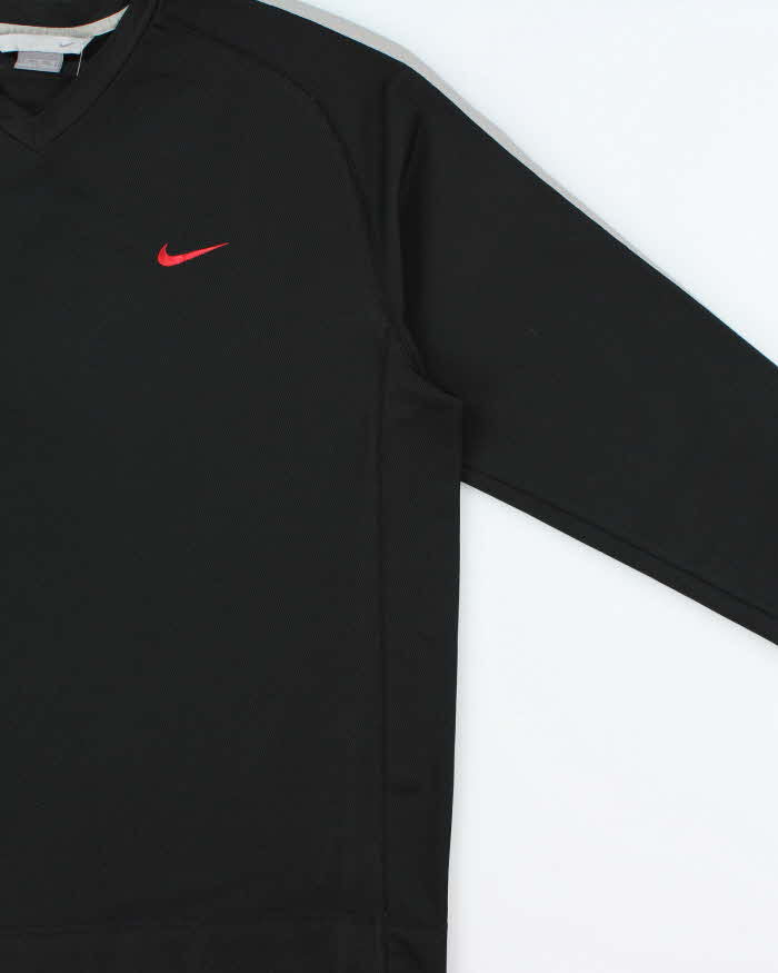 Vintage Y2K 00s Nike Embroidered V-Neck Long Sleeve Active T-Shirt - XL