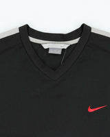 Vintage Y2K 00s Nike Embroidered V-Neck Long Sleeve Active T-Shirt - XL