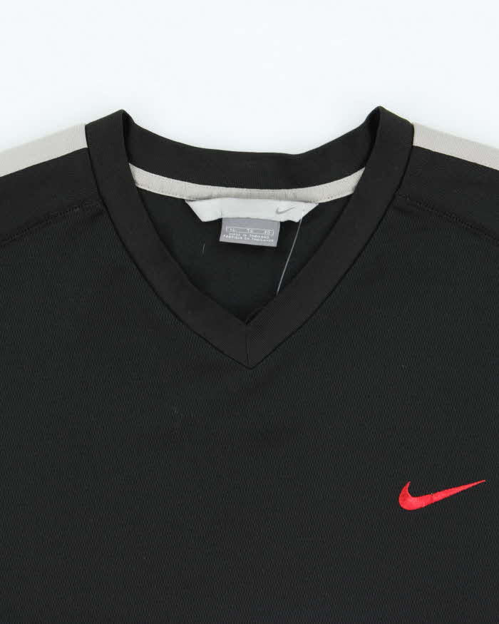Vintage Y2K 00s Nike Embroidered V-Neck Long Sleeve Active T-Shirt - XL