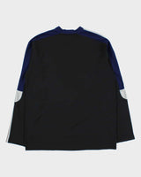 Vintage Y2K 00s Adidas Embroidered 3-Stripe V-Neck Long Sleeve Active T-Shirt - M