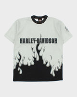 Vintage Y2K 00s Harley Davidson Southside Flame Crewneck Active Biker T-Shirt - M