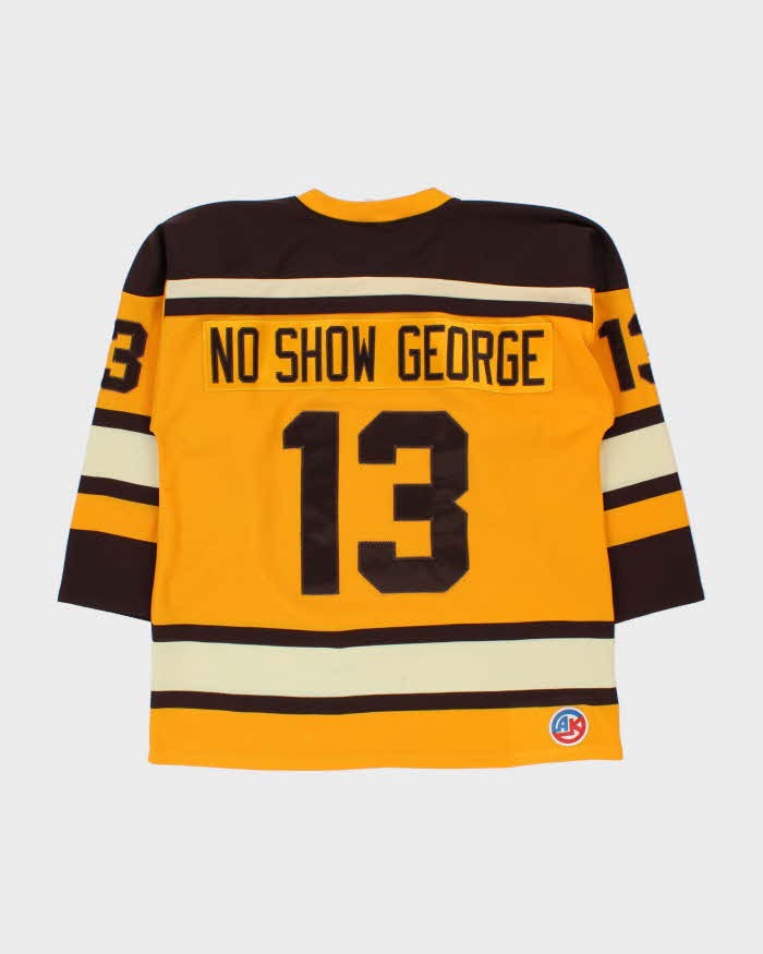 Vintage 1990s Athletic Knit Curious George #13 Made In Canada Ice Hockey Jersey - L