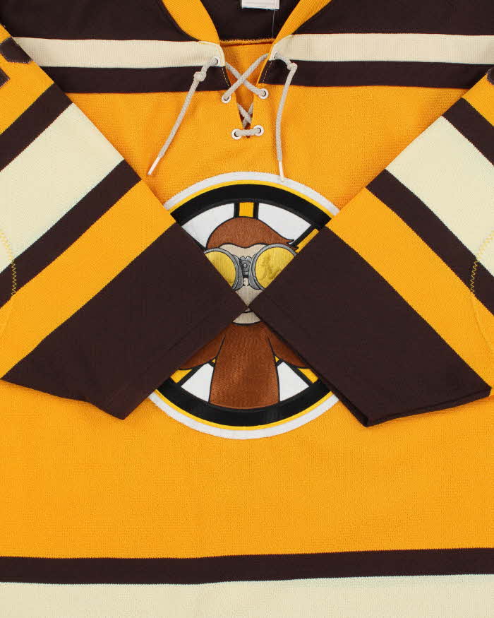 Vintage 1990s Athletic Knit Curious George #13 Made In Canada Ice Hockey Jersey - L