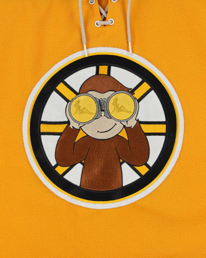Vintage 1990s Athletic Knit Curious George #13 Made In Canada Ice Hockey Jersey - L