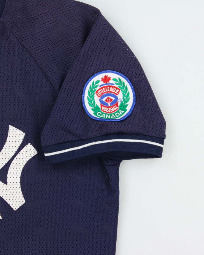 Vintage 1990s Saxon Ath. N.Y Yankees Little League Mesh V-Neck Baseball Jersey - M