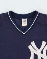 Vintage 1990s Saxon Ath. N.Y Yankees Little League Mesh V-Neck Baseball Jersey - M