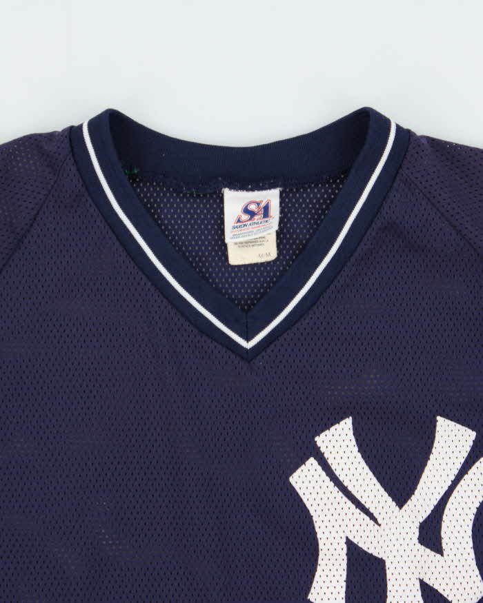 Vintage 1990s Saxon Ath. N.Y Yankees Little League Mesh V-Neck Baseball Jersey - M