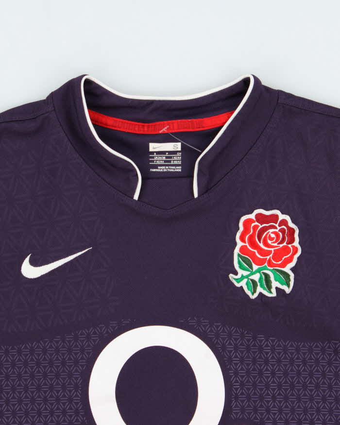 Vintage 2009-10 Nike Team England Rugby Union Short Sleeve Away Shirt - S