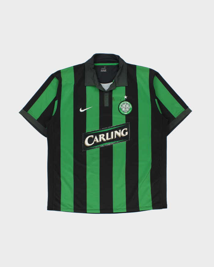 Vintage 2006-07 Nike Football Celtic FC Sphere Dry Short Sleeve Away Shirt - XL