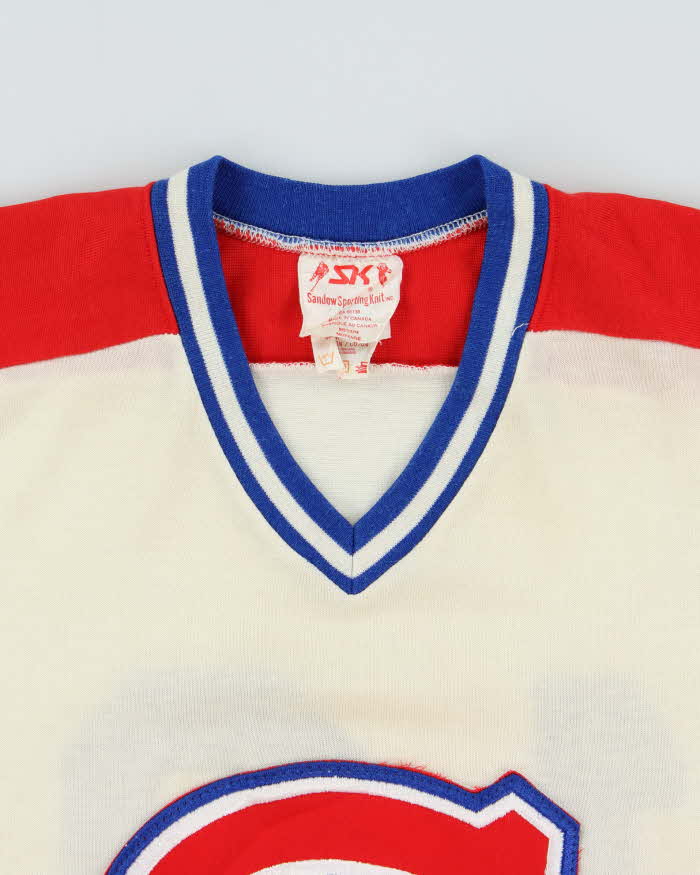 Vintage 1980s Montreal Canadiens NHL Sandow Sporting Knit Ice Hockey Jersey - M