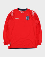 Vintage 2004-06 Umbro England Euros Long Sleeve Away Football Shirt - L