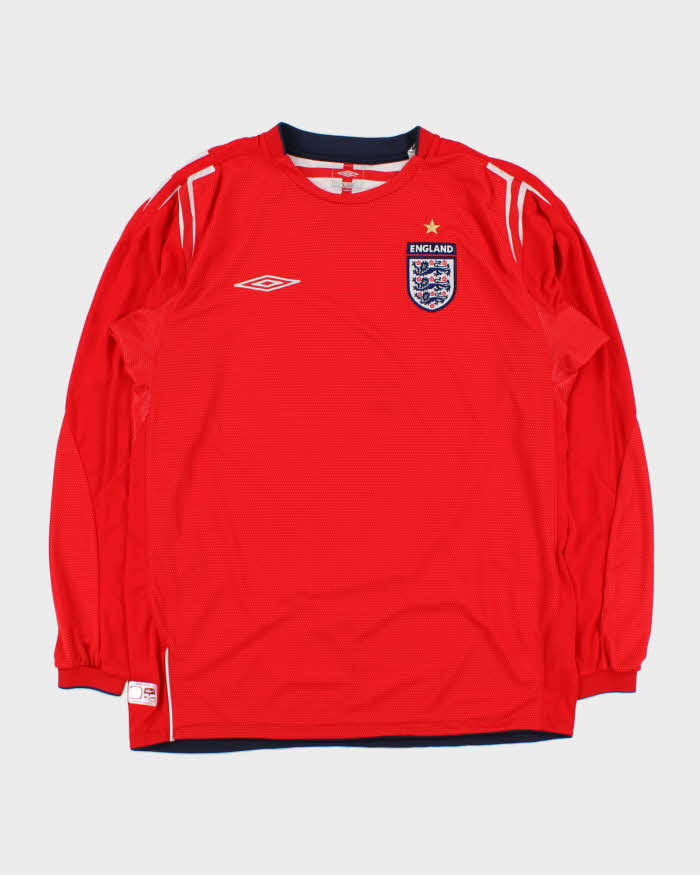 Vintage 2004-06 Umbro England Euros Long Sleeve Away Football Shirt - L