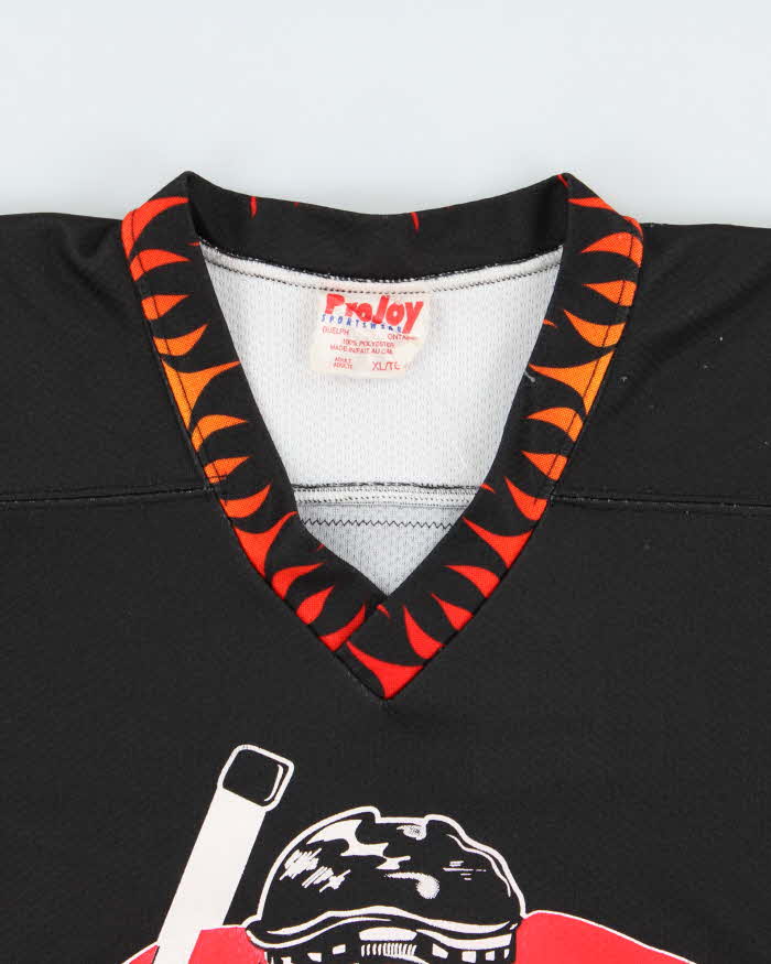 Vintage 1990s ProJoy K.Grant Scoffs Hockey Shop Flames Ice Hockey Jersey - XL