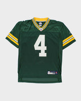 Vintage 2007-08 Reebok Green Bay Packers Brett Favre #4 NFL Equipment Official Home Jersey - M