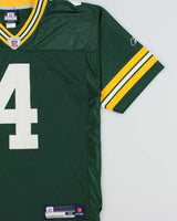 Vintage 2007-08 Reebok Green Bay Packers Brett Favre #4 NFL Equipment Official Home Jersey - M