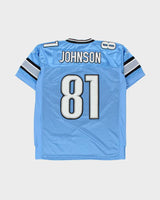 Vintage 2007-08 Reebok Detroit Lion Calvin Johnson #81 NFL Equipment Stitched Home Jersey - M