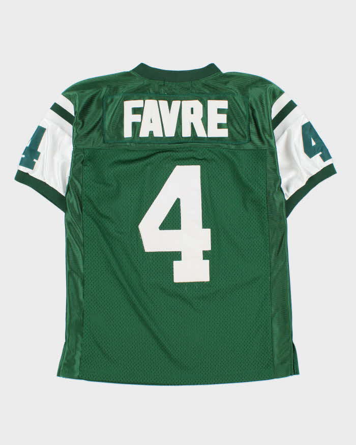 Vintage Y2K 00s Jeff Hamilton New York Jets 'Players Of The Century' Brett Favre #4 Home Jersey - M