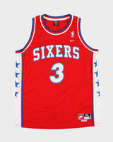 Vintage 2003 Nike Team Philadelphia 76ers Allen Iverson #3 '1976-77 Rewind Swingman +2 Jersey - XL