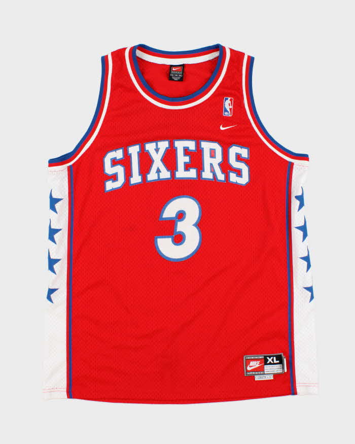 Vintage 2003 Nike Team Philadelphia 76ers Allen Iverson #3 '1976-77 Rewind Swingman +2 Jersey - XL