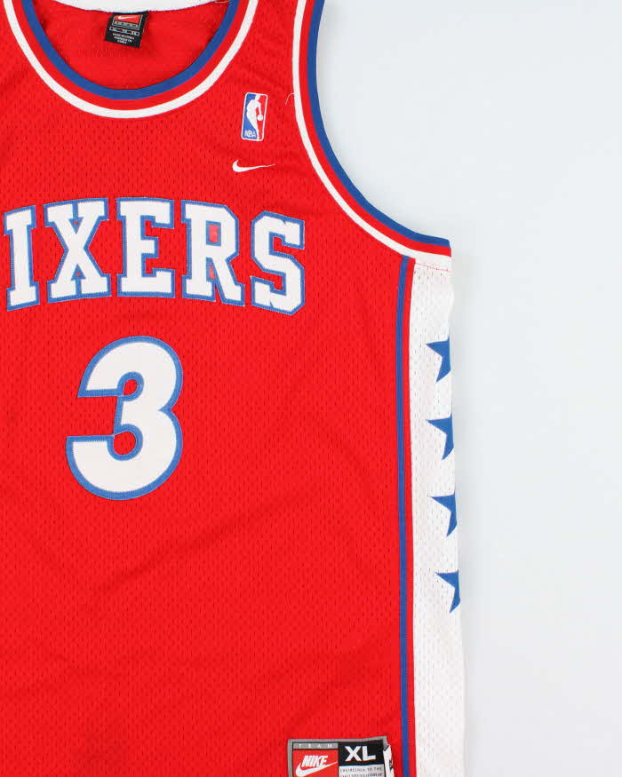 Vintage 2003 Nike Team Philadelphia 76ers Allen Iverson #3 '1976-77 Rewind Swingman +2 Jersey - XL