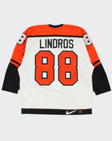 Vintage 1996-97 Nike Team Philadelphia Flyers Centre Ice Eric Lindros #88 NHL Pro Player Official Made In Canada Home Jersey - XL