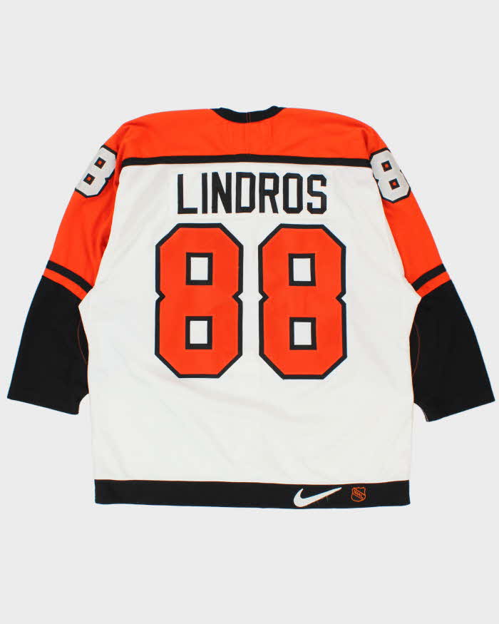 Vintage 1996-97 Nike Team Philadelphia Flyers Centre Ice Eric Lindros #88 NHL Pro Player Official Made In Canada Home Jersey - XL