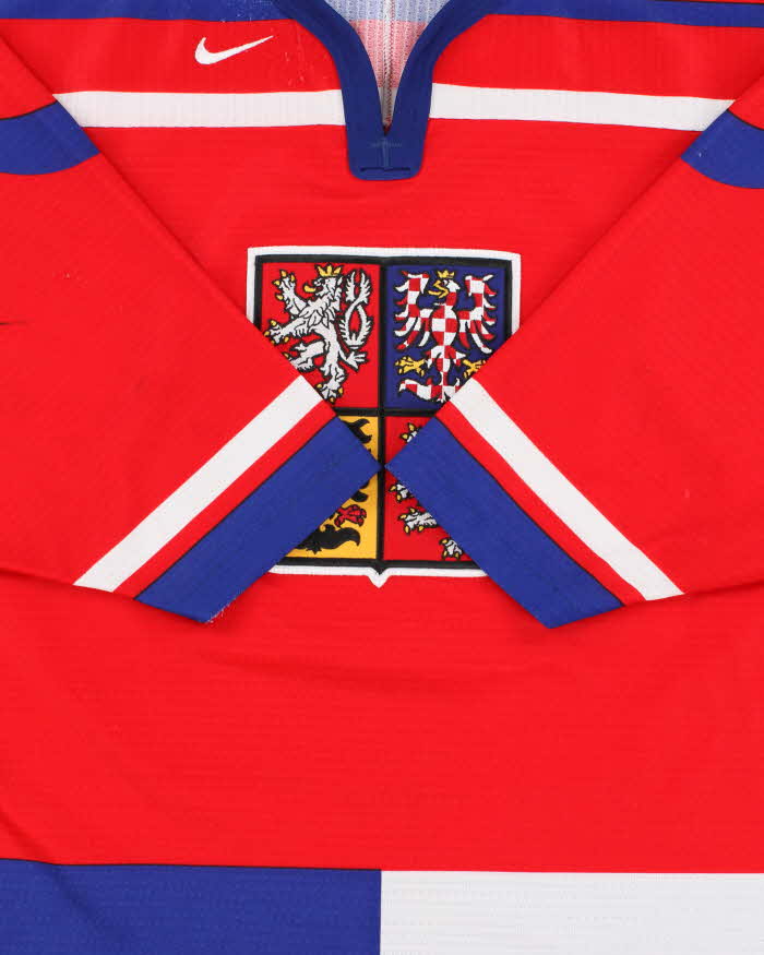 Vintage 2004 Y2K Nike Team Czech Republic Ice Hockey World Championship Official Home Jersey - XL