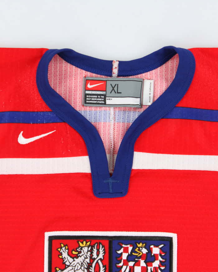 Vintage 2004 Y2K Nike Team Czech Republic Ice Hockey World Championship Official Home Jersey - XL