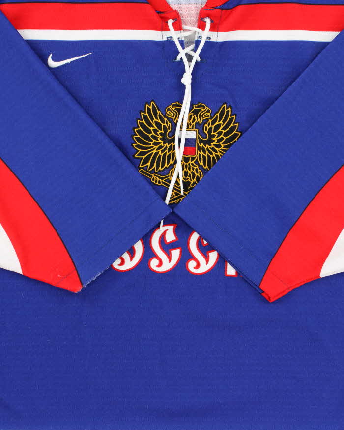 Vintage 2004 Nike Team Russia Ice Hockey World Championship Official Away Jersey - XL