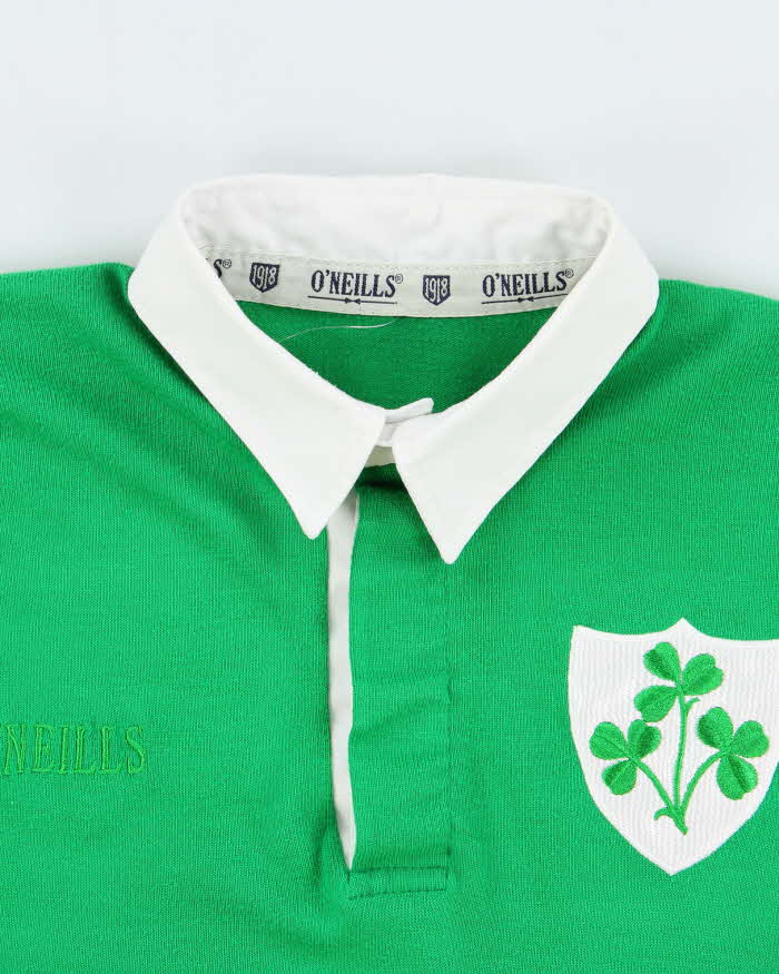 Vintage 1986 O'Neills Ireland National Team Rugby Union Long Sleeve Home Shirt - L