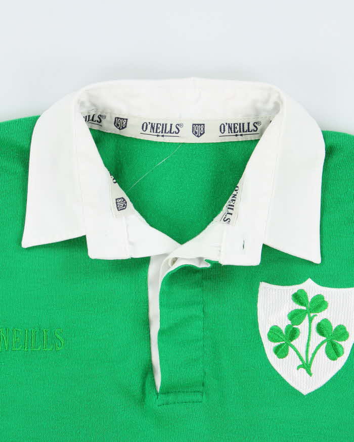 Vintage 1986 O'Neills Ireland National Team Rugby Union Long Sleeve Home Shirt - L
