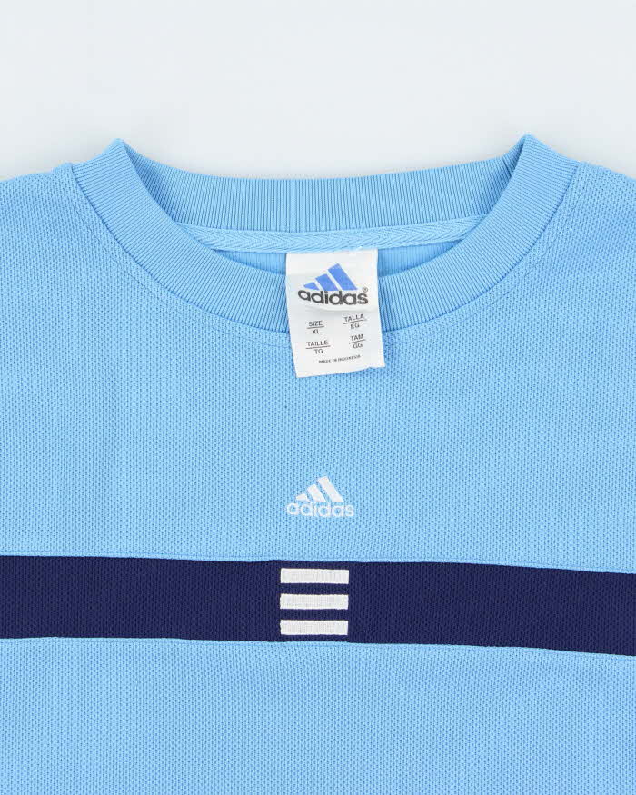 Vintage 2002 Y2K Adidas Embroidered Striped Sleeveless Crewneck Basketball Shirt - XL