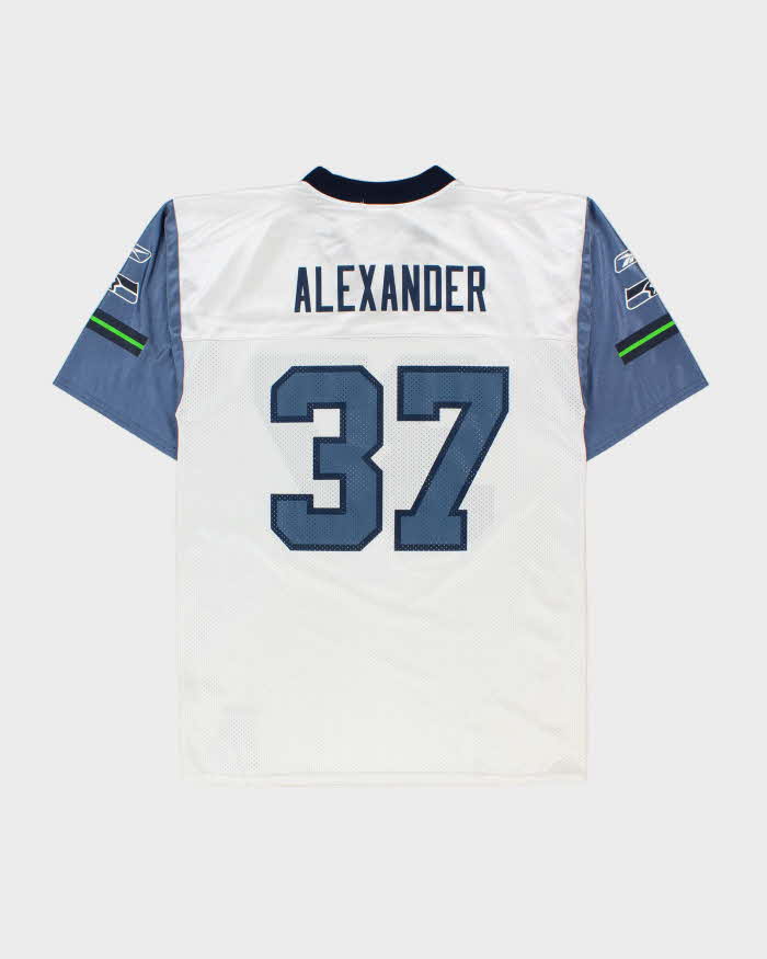 Vintage 2008-09 Reebok Seattle Seahawks Shaun Alexander #37 NFL Players Edition Home Jersey - M