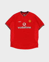 Vintage 2000-01 Umbro Manchester United FC Sportwool Short Sleeve Home Shirt - XL