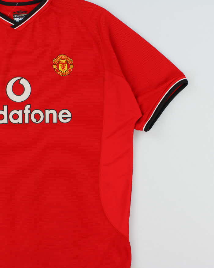 Vintage 2000-01 Umbro Manchester United FC Sportwool Short Sleeve Home Shirt - XL