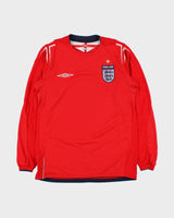 Vintage 2004-06 Y2K Umbro England Long Sleeve Away Football Shirt - S