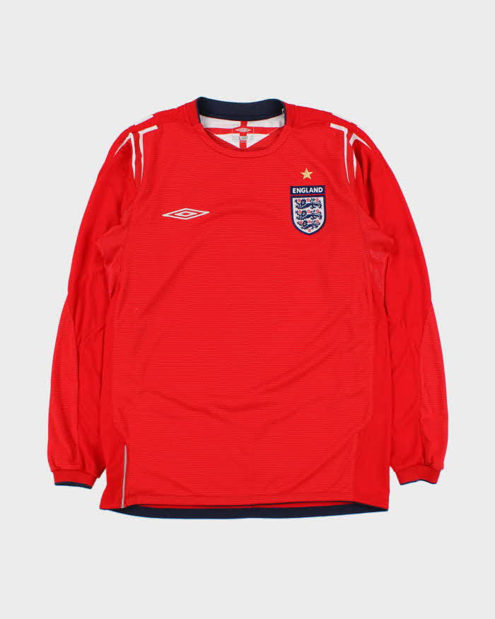 Vintage 2004-06 Y2K Umbro England Long Sleeve Away Football Shirt - S