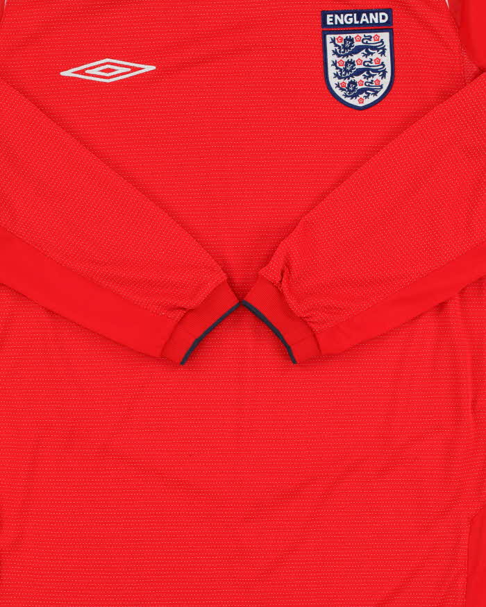 Vintage 2004-06 Y2K Umbro England Long Sleeve Away Football Shirt - S