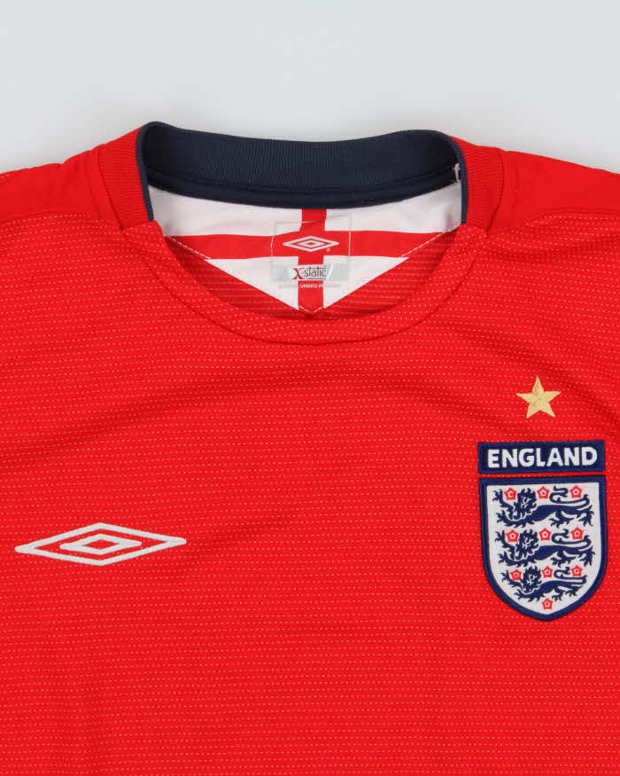 Vintage 2004-06 Y2K Umbro England Long Sleeve Away Football Shirt - S