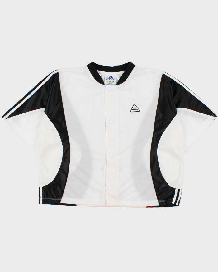 Vintage 1990s Adidas Short Sleeve Embroidered Boxy Basketball Warm-Up Jersey - L