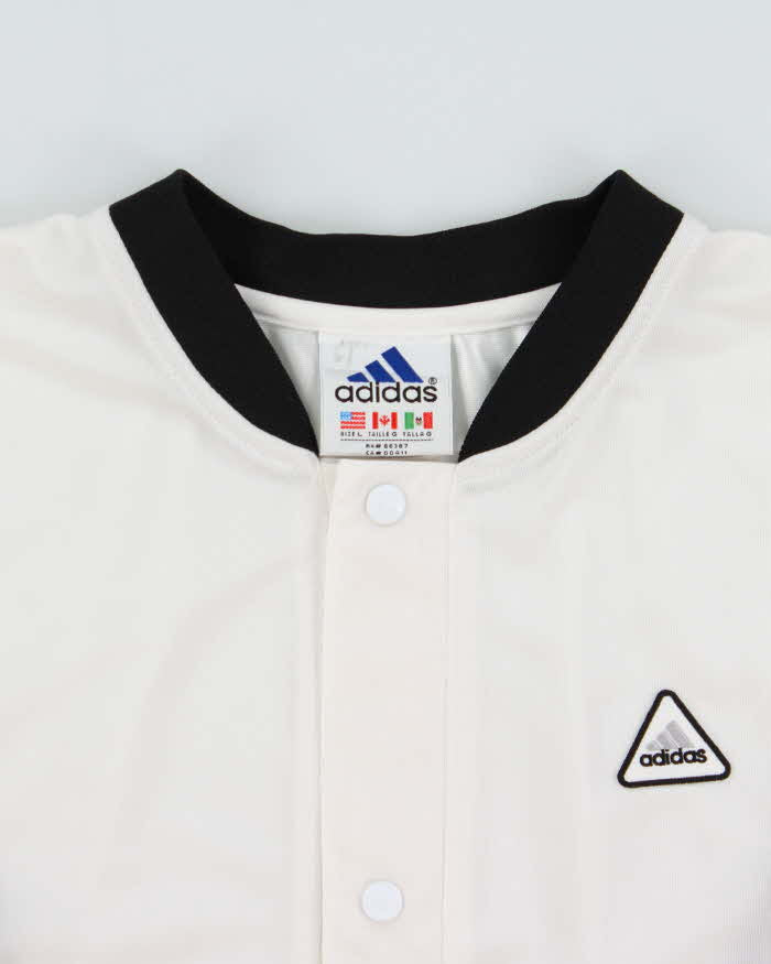 Vintage 1990s Adidas Short Sleeve Embroidered Boxy Basketball Warm-Up Jersey - L