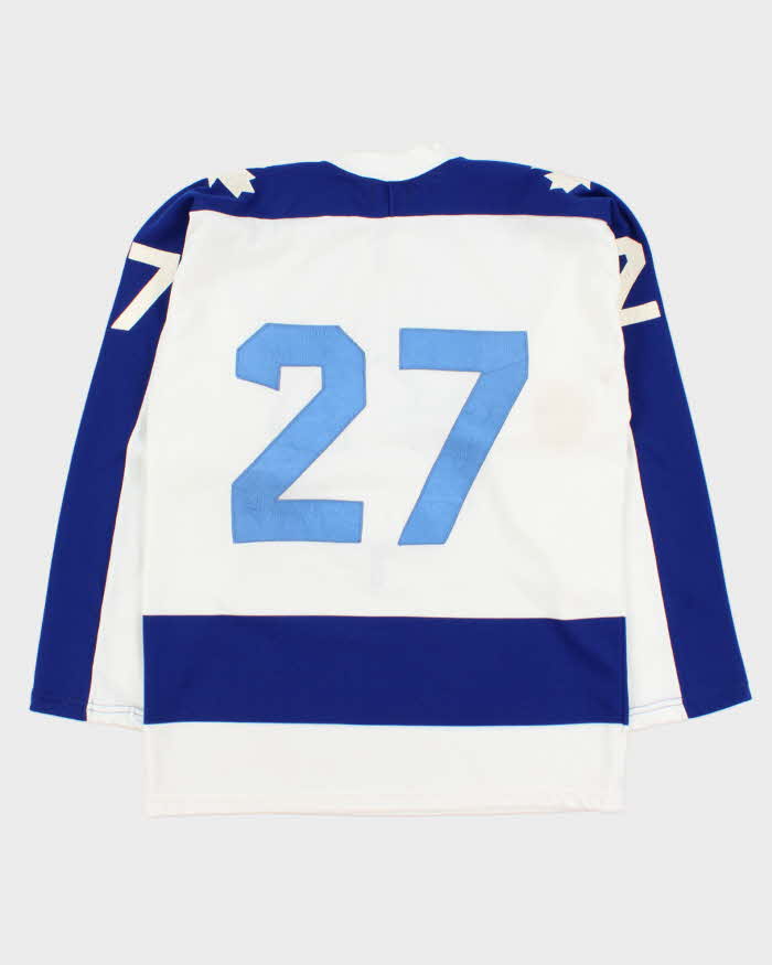 Vintage 1979 Maska Toronto Maple Leafs #27 NHL Made In Canada Home Ice Hockey Jersey - M