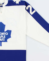Vintage 1979 Maska Toronto Maple Leafs #27 NHL Made In Canada Home Ice Hockey Jersey - M