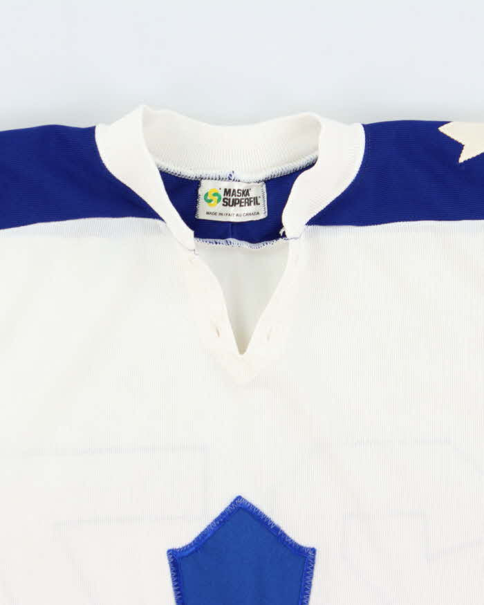 Vintage 1979 Maska Toronto Maple Leafs #27 NHL Made In Canada Home Ice Hockey Jersey - M