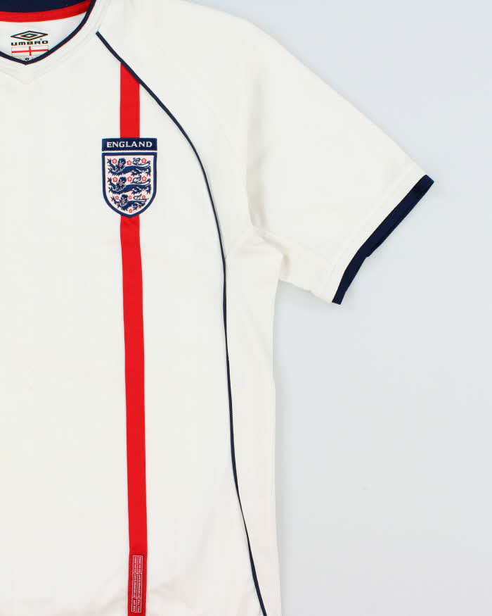 Vintage 2001-03 Umbro England Football World Cup Short Sleeve Home Shirt - S
