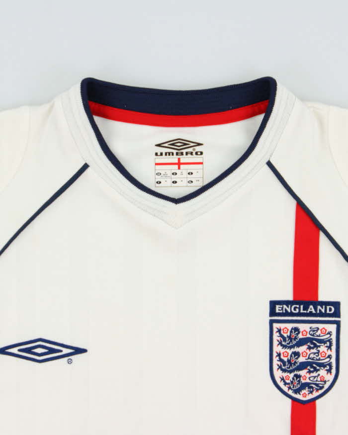 Vintage 2001-03 Umbro England Football World Cup Short Sleeve Home