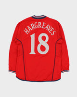 Vintage Umbro England Football 2004 Euros Hargreaves #18 Reversible Long Sleeve Away Shirt - S