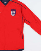 Vintage Umbro England Football 2004 Euros Hargreaves #18 Reversible Long Sleeve Away Shirt - S