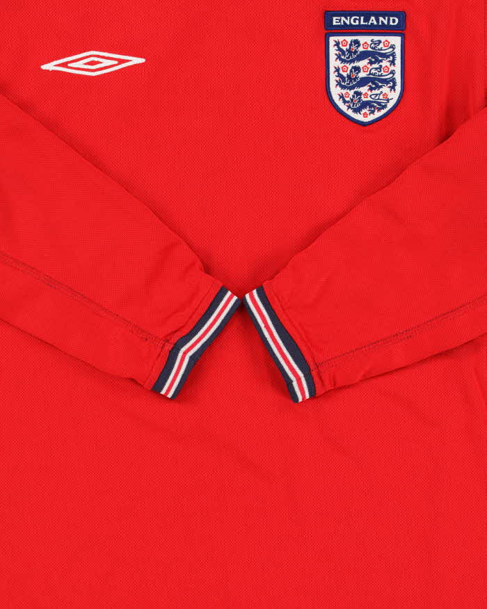 Vintage Umbro England Football 2004 Euros Hargreaves #18 Reversible Long Sleeve Away Shirt - S